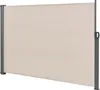 A beige retractable side awning with a gray frame, shown extended. Produktbild-Vorschau