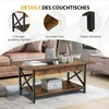COSTWAY Table basse, table basse avec étagère, table de Voir les images du produit 6