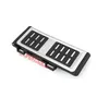 A single car pedal cover with a brushed metal surface and black rubber grips, placed on a white background. Produktbild-Vorschau