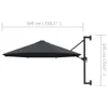 Sonnenschirm zur Wandmontage mit Metall-Mast 300 cm Produktbild-Vorschau 8