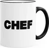 Kaffee-Tasse Chef-Tasse mit farbiger Kante und Henkel Produktbild-Vorschau 1