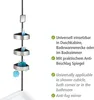 A shower caddy with shelves and bottles on it, next to descriptive text. Produktbild-Vorschau