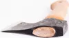 A close-up shot of an axe head and part of the handle against a white background. Produktbild-Vorschau