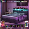 UnboxG Doppelbett 160 x 200 cm mit LED-Beleuchtung, USB & Produktbild-Vorschau 3