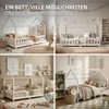 ML-Design Kinderbett 140x200cm mit Rausfallschutz, Dach & Produktbild-Vorschau 5