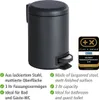 A black pedal bin with text descriptions and an award badge. Anteprima dell’immagine prodotto