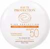 A white compact powder case with product information printed on it. Produktbild-Vorschau