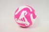 A pink and white soccer ball is shown against a white background. Produktbild-Vorschau