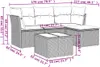 vidaXL 5-tlg. Garten-Sofagarnitur mit Kissen Schwarz Poly Produktbild-Vorschau 3