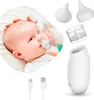 A baby is having its nose suctioned with an electronic nasal aspirator, with various parts of the device and charging cables shown separately. Anteprima dell’immagine prodotto