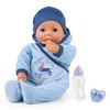 A baby doll with accessories on a white background. Produktbild-Vorschau