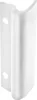 A white aluminum balcony door pull handle with two screw holes. Produktbild-Vorschau