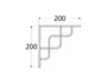 A technical drawing of a shelf bracket with dimensions indicated. Anteprima dell’immagine prodotto