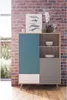 Buffet Haut CUBA, Chêne Sonoma, Blanc, Gris et Bleu, Style Voir les images du produit 3