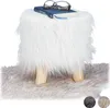 Sgabello con gambe in legno RD25735, bianco Anteprima dell’immagine prodotto 1