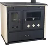 A studio shot of a beige and black wood-burning stove. Produktbild-Vorschau
