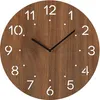 MPM-Quality Wanduhr Dotted Holz Braun Ø 300 mm schleichende Produktbild-Vorschau 1