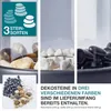 A collage of images showing different colored decorative stones, with text describing them. Produktbild-Vorschau