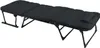 A black folding cot with a pillow on a white background. Produktbild-Vorschau
