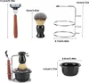 4Pcs Rasierset Manuelles Rasiermesser Edelstahl Ständer Produktbild-Vorschau 6
