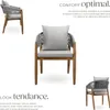 Chaise de jardin MANACOR au design corde - grège, Lot de 2 Voir les images du produit 3