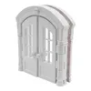 A white, arched double door with glass panes and doorknobs, presented against a white background. Náhled obrázku produktu