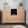 Kommode Ted 120cm 3 Türen - Eiche/schwarz Produktbild-Vorschau 16