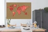 MuchoWow® Poster Weltkarte - Rot - Aquarell 180x120 cm - Produktbild-Vorschau 3