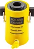 A yellow hydraulic cylinder with black text and accents, isolated on a white background. Podgląd zdjęcia produktu