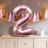 Oblique Unique 1x Folien Luftballon mit Zahl 2 Geburtstag Produktbild-Vorschau 3