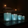 Windlicht Vase aus Glas blau silber mit Blumenmuster 15cm Produktbild-Vorschau 5