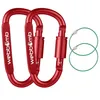 WEBBOMB® 2x Karabiner Haken mit Schraubverschluss 80mm ROT Produktbild-Vorschau 1