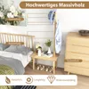 COSTWAY Beistelltisch mit Garderobenständer aus Massivholz Produktbild-Vorschau 4