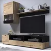 Obývací stěna Aise, dub lefkas / černá Náhled obrázku produktu 5