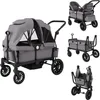 COSTWAY Poussette jumelle 2 en 1 pliable, Poussette pour Voir les images du produit 1