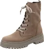 A single beige lace-up boot is shown against a white background. Produktbild-Vorschau