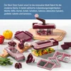 A collection of kitchen cutting and spiralizing tools, along with some vegetables, arranged on a light-colored surface. Anteprima dell’immagine prodotto