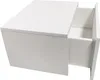 A white nightstand with one drawer partially open, shown from a slightly elevated side angle. Produktbild-Vorschau