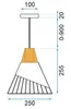 A technical drawing with dimensions of a pendant lamp. Produktbild-Vorschau