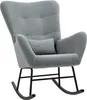 A gray rocking chair with a small pillow, shown from the front. Anteprima dell’immagine prodotto