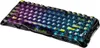 A mechanical keyboard with a gradient of purple and blue lighting. Produktbild-Vorschau