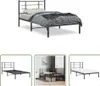 The Living Store Bettgestell mit Kopfteil Metall Schwarz Produktbild-Vorschau 1