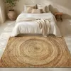 Teppich Jute handgewebt rundes Muster Natur 160x230 Produktbild-Vorschau 6