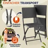 CASARIA® Polyrattan Klappstuhl 2er Set Anthrazit leicht Produktbild-Vorschau 2
