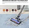 A vacuum cleaner head is shown cleaning a rug with various debris, and above it are circular images of different types of debris. Produktbild-Vorschau