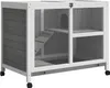 A wooden pet cage with multiple levels and a ramp, shown on a white background. Náhled obrázku produktu