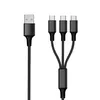 2GO Cavo di ricarica USB 3in1 USB Type-C nylon 1,5 m nero Anteprima dell’immagine prodotto 1