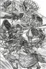 A dramatic black and white illustration depicting a fierce battle scene with knights on horseback. Anteprima dell’immagine prodotto