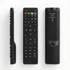 Three views of a black remote control are presented against a white background. Produktbild-Vorschau