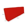 A red pallet cushion backrest with dimensions indicated by measurement lines and text. Produktbild-Vorschau